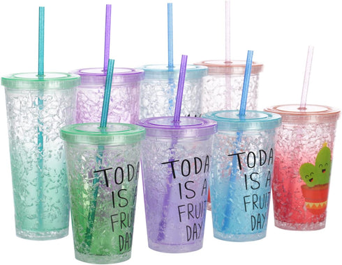 Dakoufish BPA-Free 12 Piece 11 Inch Reusable Clear Plastic Glitter Sparkle Drinking Straw Plus one Cleaning Brush (Teal,11inch)...