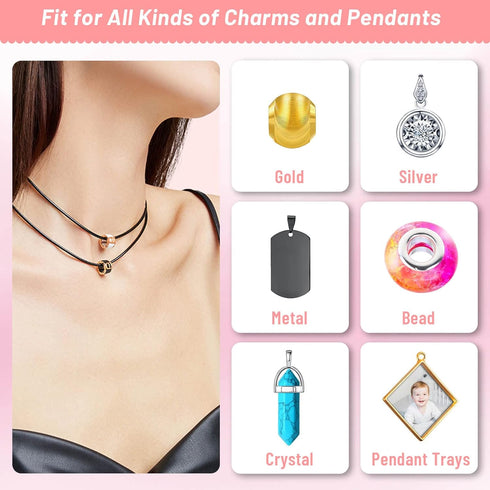 Necklace Cord, Paxcoo 50Pcs Necklace String Rope with Clasp, 24 Inch Waxed Cotton Cord Necklace Bulk for Charms Pendants, Bracelets, Necklaces, Je...