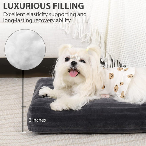 Dog Crate Bed Washable Dog Beds for XX-Small Dogs Deluxe Thick Flannel Fluffy Comfy Kennel Pad Anti-Slip & Anti-Scratch Pet Sleeping Mat, 17 x 11 ...