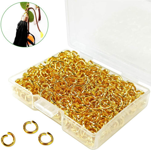 600 Pcs Gold Plated Jump Rings Split Rings Circle Clasp Connecting Rings Jewelry Necklace Bracelet Pendant Choker Charm Loops DIY Craft Earring Ma...