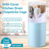Kitchen Utensil Holder with Cover, 4 Compartment Wall-Mounted Countertop Plastic Silverware Holder Utensil Drying Rack for Cutlery, Chopstick, Spo...