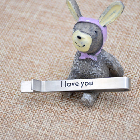 O.RIYA Gifts for Men, Secret Message Tie Bar I love you Tie Clip Mens Husband Father Gift...
