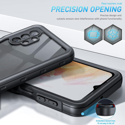 Waterproof Case for Samsung A32,IP68 Waterproof Dustproof Shockproof Durable Phone Case with Screen Protector,Sealed Underwater Protective Cover f...