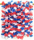 LITTLE FEATHER Red White and Blue 4th of July Party Lei Hawaiian Luau Flower Necklace Party Favors,Pack of 12...