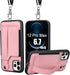 TOOVREN Wallet Case for iPhone 12 Pro Max Lanyard Case with Leather PU Card Holder Stand Adjustable Detachable Phone Neck Strap, Phone Protective ...
