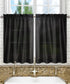 Ellis Curtain Stacey Sheer Tailored Tier Pair Curtains, 56" x 30", Black...
