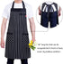 Aprons for Women and Men, Kitchen Chef Apron with 3 Pockets and 40" Long Ties, Adjustable Bib Apron for Cooking, Serving - 32" x 28" - Black/White...