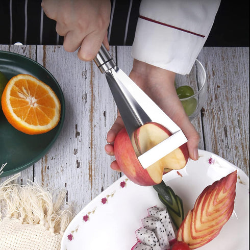 Fruit Carving Knife, 2 Pack Fruit Cutter, Stainless Steel Vegetable Carving Tools, Triangular Shape DIY Carving Knives for Home Kitchen Platter Tr...