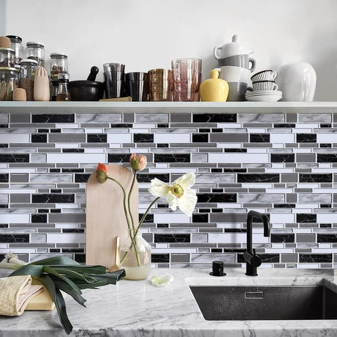 Livebor Peel and Stick Backsplash Wallpaper Kitchen Backsplash Wallpaper 11.8inch x 196.8inch Tile Contact Paper Kitchen Peel and Stick Countertop...
