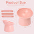 Pink Cat Food Bowl Elevated Tilted Raised Slanted Stand Dish for Neck Protection & Whisker Friendly Feeding-Christmas City Collection, Anti Vomiti...
