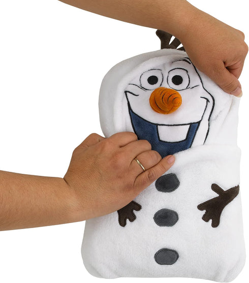 Disney Frozen Winter Cheer White, Orange, Brown Olaf Character Shaped Blanket...