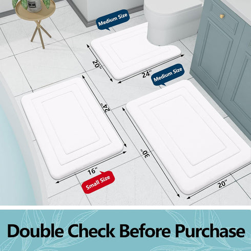 Arotive Memory Foam Bathroom Rug Mat 30x20, Ultra Soft and Absorbent Bath Mat, Machine Wash Dry, Comfortable Bath Rug Carpet for Bathroom Floor, T...