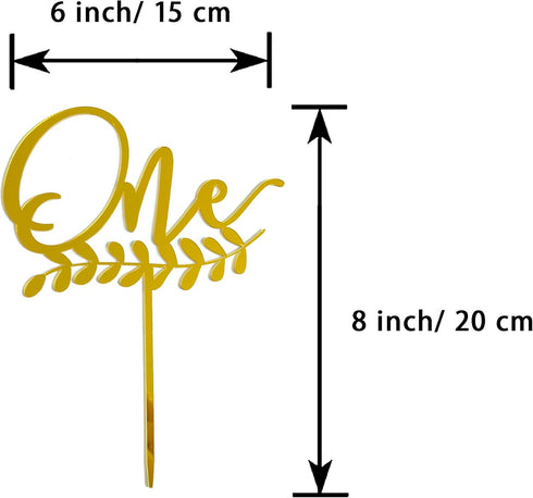 Gold Shiny 1st Birthday Topper - Acrylic Number One Smash Cake Topper Decoration For Baby Shower Photo Booth Props, First Birthday and Anniversary...