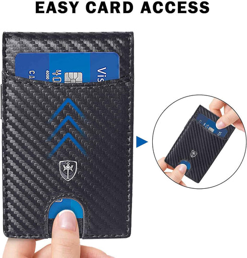 Mens Wallet Slim Minimalist Leather Card Holder Wallets RFID Blocking Bifold Front Pocket for Men as Ideal Gifts Box...