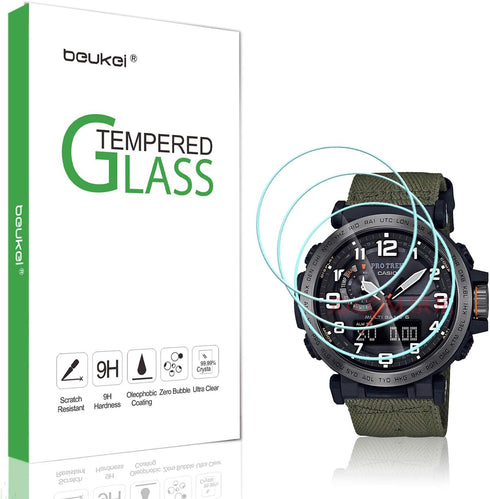 (3 Pack) Compatible for Casio PRG-600/650 / PRW-6600 Screen Protector Tempered Glass, (36 mm)?Anti Scratch, Bubble Free...
