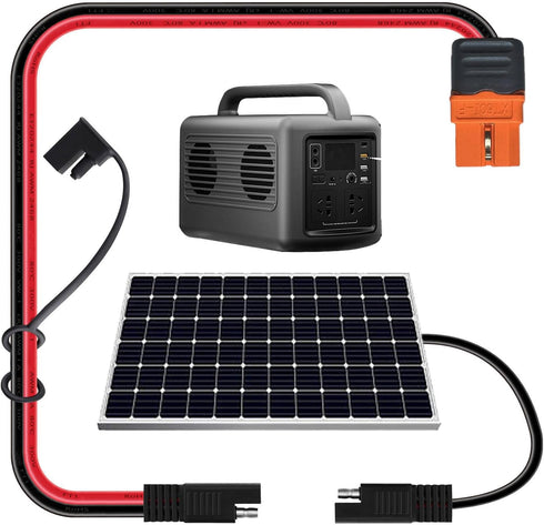 XT60i to SAE Adapter 10AWG Solar Charging Cable XT60i-F Extension Cable with SAE Reverse Adapter Compatible for Ecoflow Solar Generator Portable P...