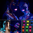 6 Pcs Glow in Dark Face Body Paint,Neon Fluorescent Blacklight Glow Face Makeup Set,Washable & Quicker Dry Neon Face Body Paint for Party Supplies...