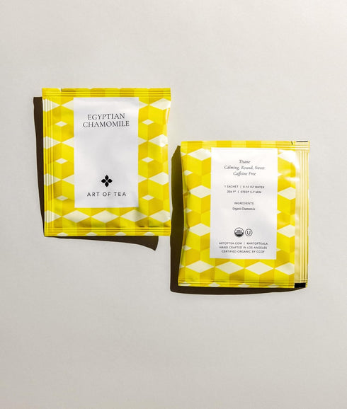 Art of Tea | Organic Egyptian Chamomile Tea Bags - Caffeine Free Herbal Tea | 50 Eco Friendly Pyramid Tea Bag Sachets...