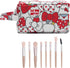 Cartoon Kitty Makeup Bag with Makeup Brush Plush Stitch Cosmetics Case 8 Pcs Cosmetic Brush Kawaii Capacity Bag for Women -1...
