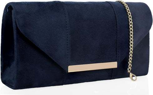 Dexmay Women Faux Suede Envelope Clutch Purse Evening Velvet Handbag Foldover Shoulder Crossbody Bag...