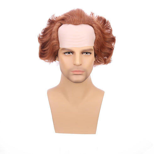 Short Orange Brown Wig for Halloween Cosplay Party Heat Resistant Synthetic Wig with Wig Cap...