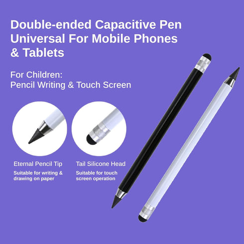 Stylus Pen for iPad, 2 in 1 Stylus Pen Universal for iPad/iPhone All Capacitive Touch Screens, Pencil Writing On Paper for Children/Student(Black+...