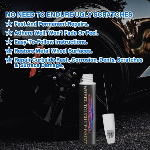 Black Rim Touch Up Paint. Tesla Car Rim Paint Pen. Black Wheel Rims Paint. Quickly Fix Rim Scratches, Chips, Curb Rashes and Surface Damage (Matte...