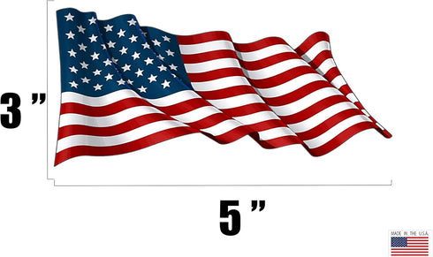 Rogue River Tactical USA Flag Sticker Bumper Sticker Car Decal Gift Patriotic American Wavy United States (5x3 Inch)...