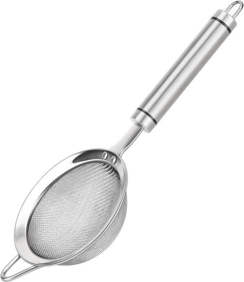 304 Stainless Steel Fine Mesh Strainers for Kitchen, Colander-Skimmer with Handle, Sieve Sifters for Food, Tea, Rice, Oil, Noodles, Fruits, Vegeta...