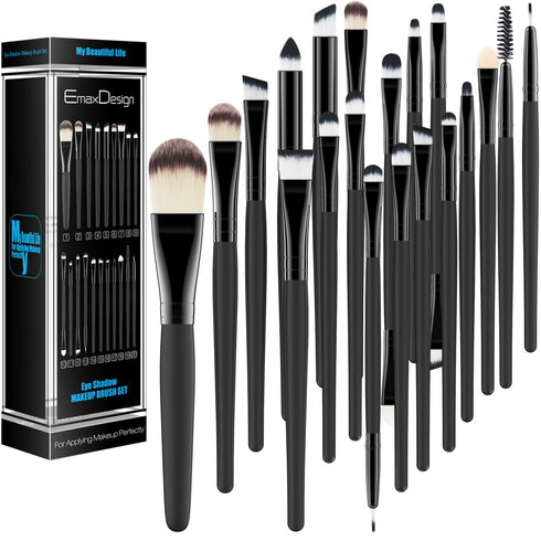 20 Pieces Makeup Brush Set Professional Face Eye Shadow Eyeliner Foundation Blush Lip Makeup Brushes Powder Liquid Cream Cosmetics Blending Brush ...