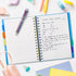 Kesoto A5 Lined Notebook with Multicolored Pen Wire Spiral Subject Notebook Journal with 5 Divider Tabs & 6 Color Retractable Ballpoint Pen, 240 P...