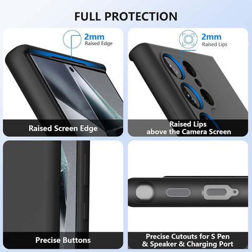 ZUSLAB Silicone Case Compatible with Samsung Galaxy S24 Ultra 6.8 Inches, TPU Rubber Gel Cover Support Wireless Charging, Anti-Scratch Shockproof ...