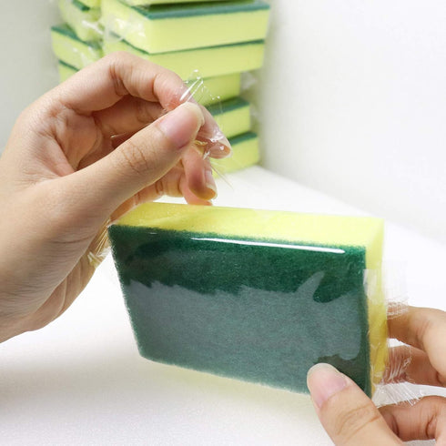 24 Pack Kitchen Sponge Individually Wrapped, Dishwashing Sponge Scouring Pad Non Scratch, Scrub Sponge for Kitchen, Bathroom, Car, Bike Wash....