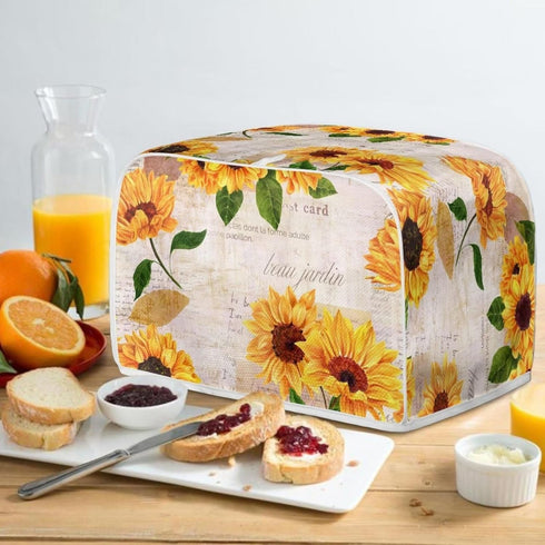 Sunflower 2 Slice Toaster Covers, Small Kitchen Appliance Toasters with Top Hook Durable Kitchen Protection Decorative Accessories Lightweight Uni...
