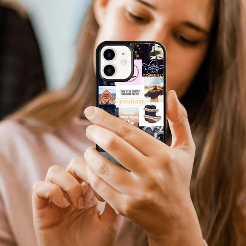 Western Country Music Artist Collage Phone Case Fit for iPhone 12 Mini — TPU Shockproof iphone Case Cowboy Boots Hat Phone Cover Gift for Boy Girl...
