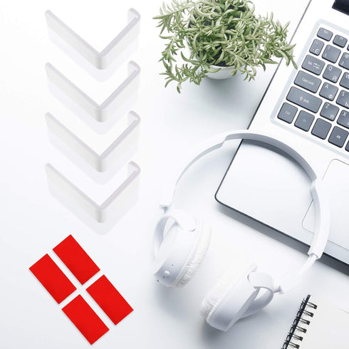 4 Pieces Headphone Hanger Headphone Hook Headset Holders Headphone Wall Mount with Adhesive Glues Headset Acrylic Holder Mount for General Purpose...