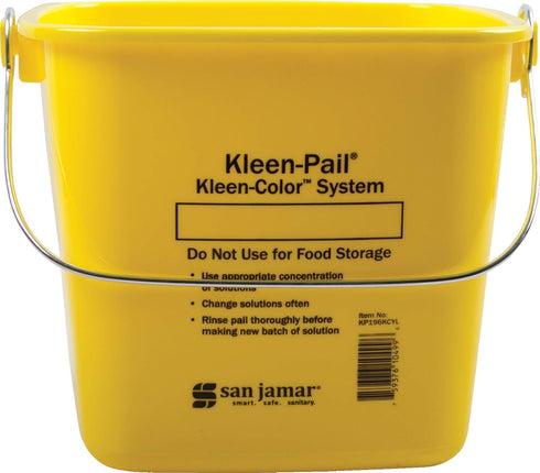 San Jamar Kleen-Pail® Plastic Cleaning Bucket 6 Quarts Yellow...