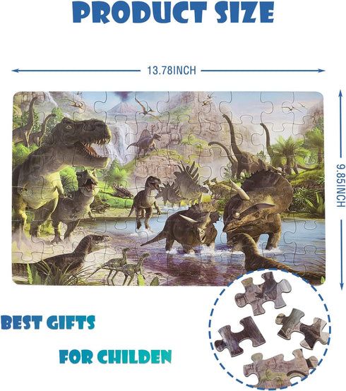 Puzzles for Kids Ages 4-6,Dinosaur 60 Piece Puzzles Family Puzzle Toys Summer Games Hard Puzzles Set for Teen Challenging Puzzles 13.8 "X 9.9"...