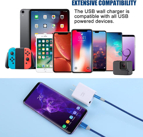 USB Wall Charger Block, Costyle 5 Pack 30W Dual Ports USB Quick Fast Charger 3.0 & 5V 2.4A Fast Charging Block Compatible Samsung Galaxy S10 S9 S8...
