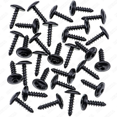Rexka 30pcs M5-2.12 x 19mm T25 Torx Fender Liner Splash Guard Under Cover License Bracket Truss Head Tapping Screw Bolt Compatible with VW Audi Po...