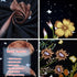 Rexful Moonlit Garden Tapestry, Moon Phase Surrounded by Plants and Flowers Black Wall Hanging Blanket 44×60 inch...
