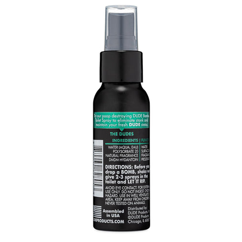 DUDE Bombs - Toilet Spray - 2.5 oz Spray Bottle – Forest Fresh Toilet Spray with Pine and Cedarwood Essential Oils - Stank Eliminator Up to 150 Du...
