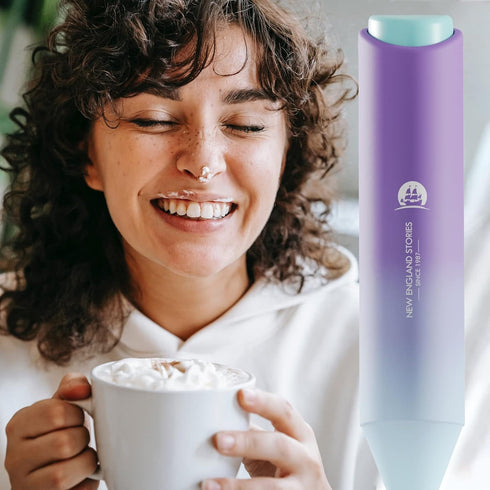 Powerful Milk Frother Handheld Foam Maker, Mini Whisk Drink Mixer for Coffee, Cappuccino, Latte, Matcha, Hot Chocolate, With Stand, North Light...