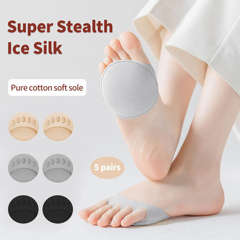 Invisible Breathable Honeycomb Fabric Ball of Foot Pads, Thickened Soft Metatarsal Cushions Socks for Flats High Heels, Prevention Pain Relief Reu...