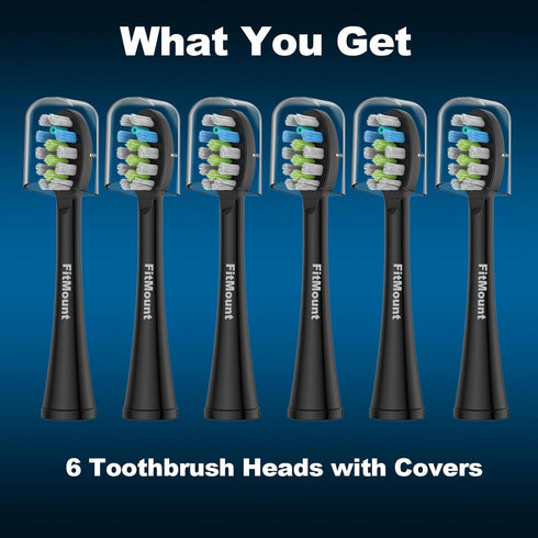 6 Pack Toothbrush Replacement Heads Compatible with WaterPik Sonic Fusion 2.0, FitMount Flossing Brush Head Fit for Water-Pic SF-01W SF-02W and 2....