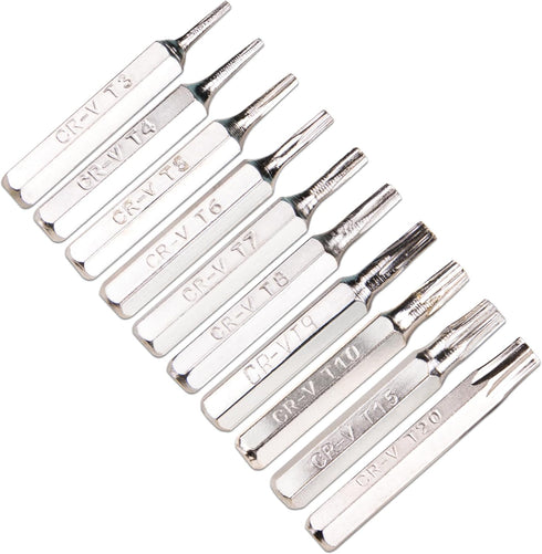 10pcs/Set 4mm Torx Bits Set CR-V T3 T4 T5 T6 T7 T8 T9 T10 T15 T20 Batch Head Screwdriver Bit Kit Multi Mobile Repair Tools...
