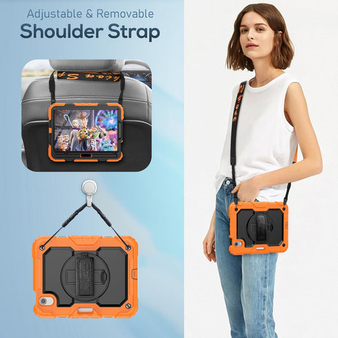 SEYMAC Case for iPad Mini 6 8.3 Inch, Full-Body Shockproof Protective Case with Screen Protector, 360° Rotating Stand, Hand/Shoulder Strap and Pen...
