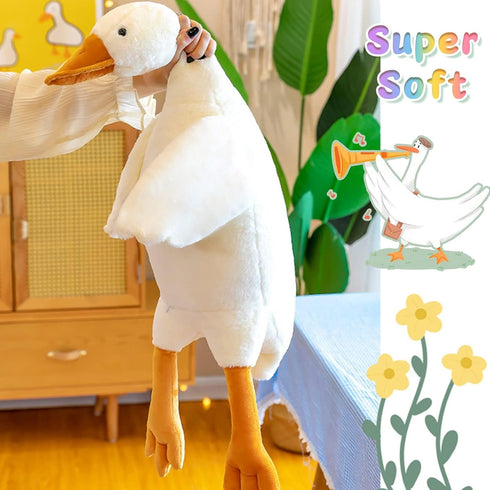 Goose Stuffed Animal Toy Cute Giant White Goose Stuffed Animal Duck Plush Super Soft Hugging (B: 35 inch)...