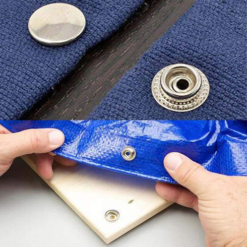 Snaps Kit for Boat Cover, 120pcs Canvas Screws Snaps Buttons Tool Marine Grade Sewing Fastener with 2Pcs Setting Tool...