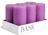 Mottled Pillar Candles by Bask - Set of 6-3" x 6" Dripless Unscented Candles in Purple for Home Decor, Relaxation & All Occasions...